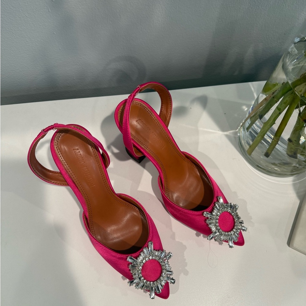 Elegant Pink Women's Heels with Embellishment